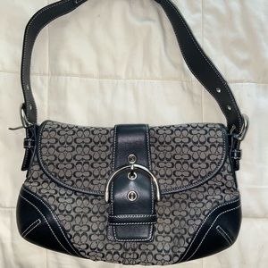 Authentic Black Leather Coach Mini Bag
